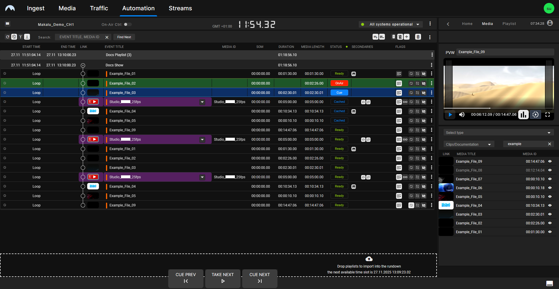 Automation - Rundown-centric view