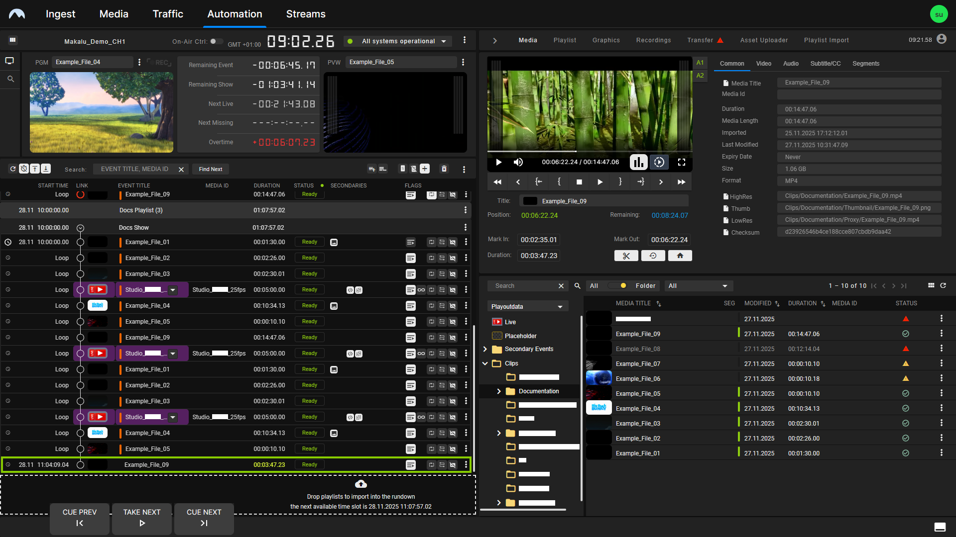 Automation - Media segment added to a show