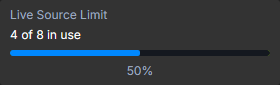 Stream Control - Live source limit
