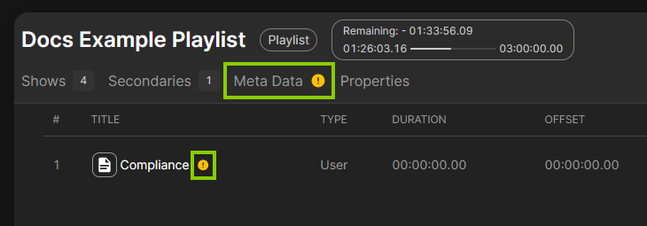 Traffic - Empty mandatory property/field warning