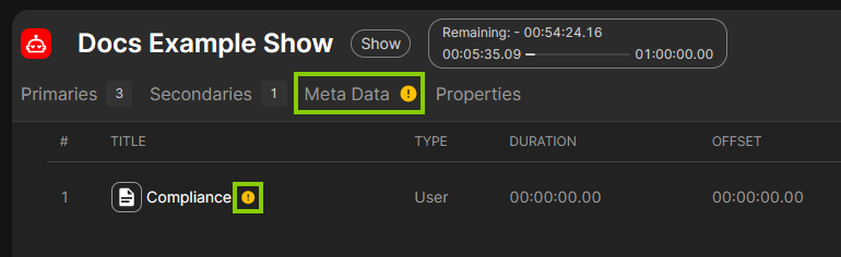 Traffic - Empty mandatory property/field warning