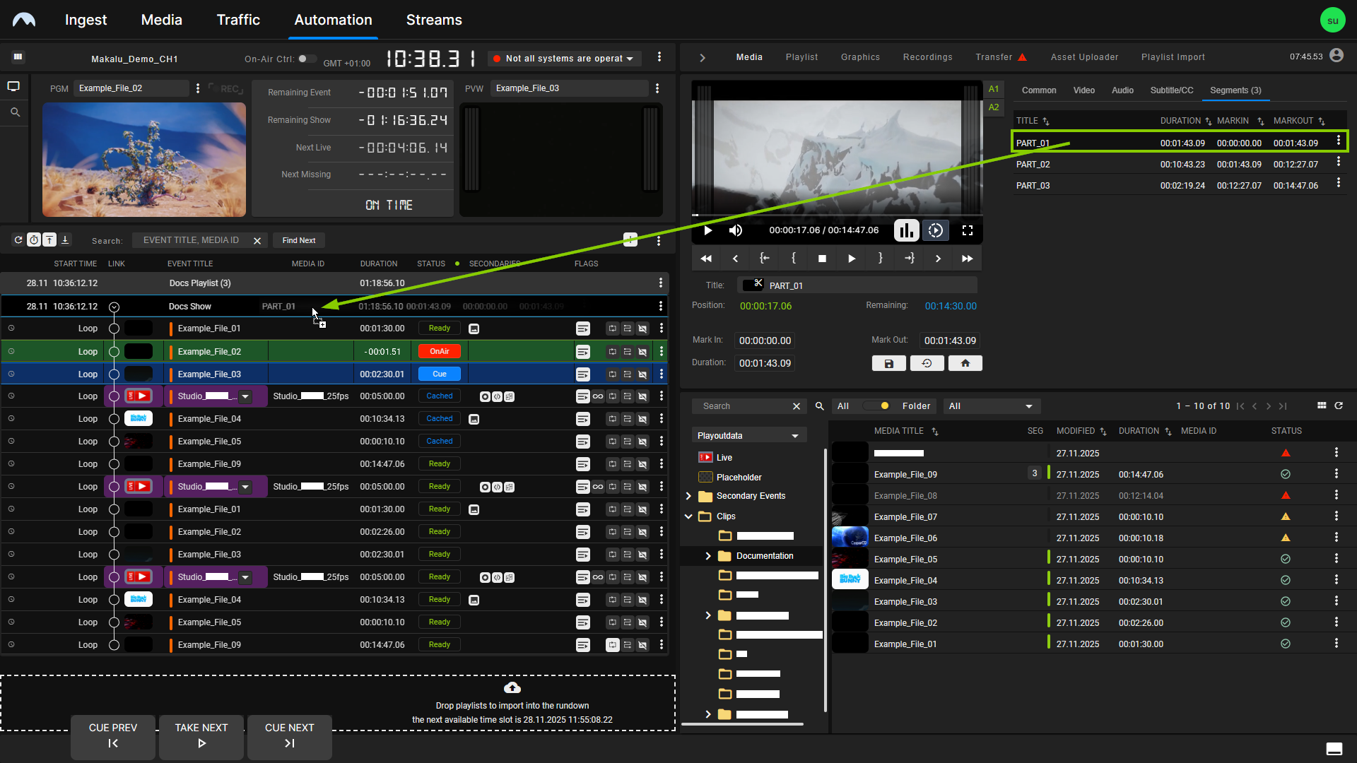 Automation - Add media segment to the rundown