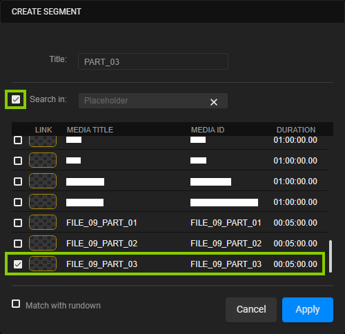 Automation - Select the placeholder to be replaced by the segment