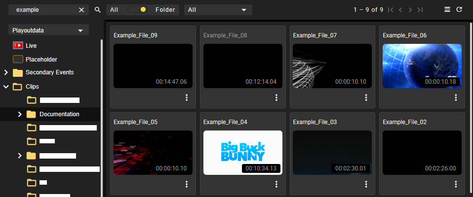 Automation - Media asset list (grid view)