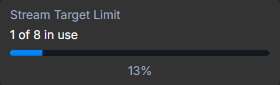 Stream Control - Stream target limit
